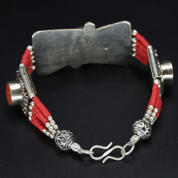 Tibetan silver gemstone ethnic bracelets - Picture 11 of 15
